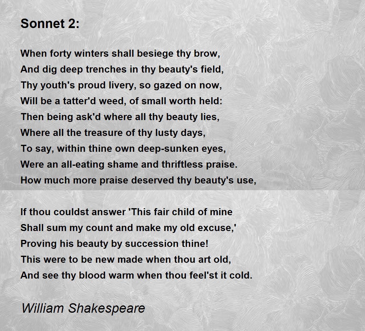 Sonnet Poem By William Shakespeare Poem Hunter