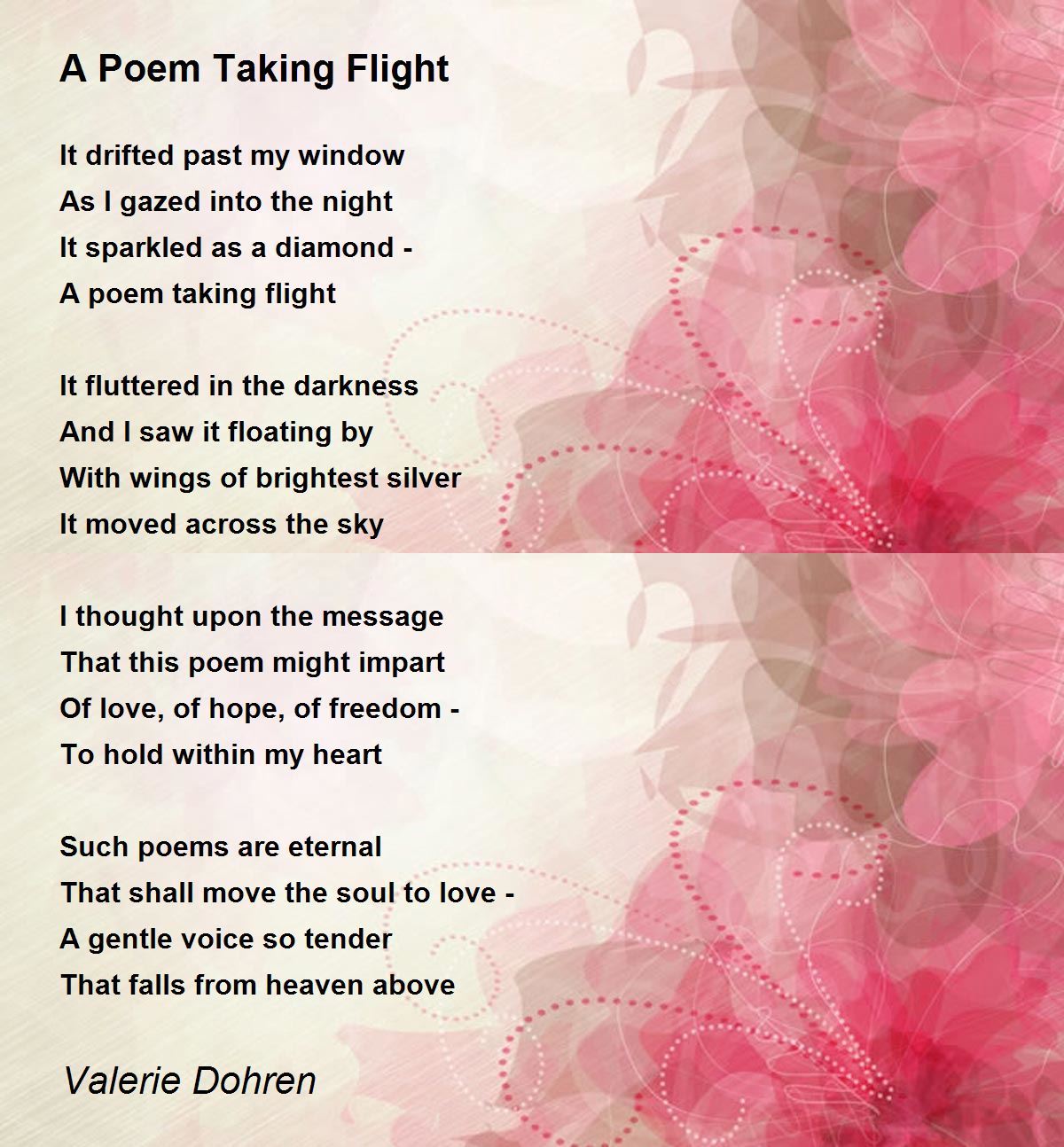 A Poem Taking Flight Poem by Valerie Dohren - Poem Hunter