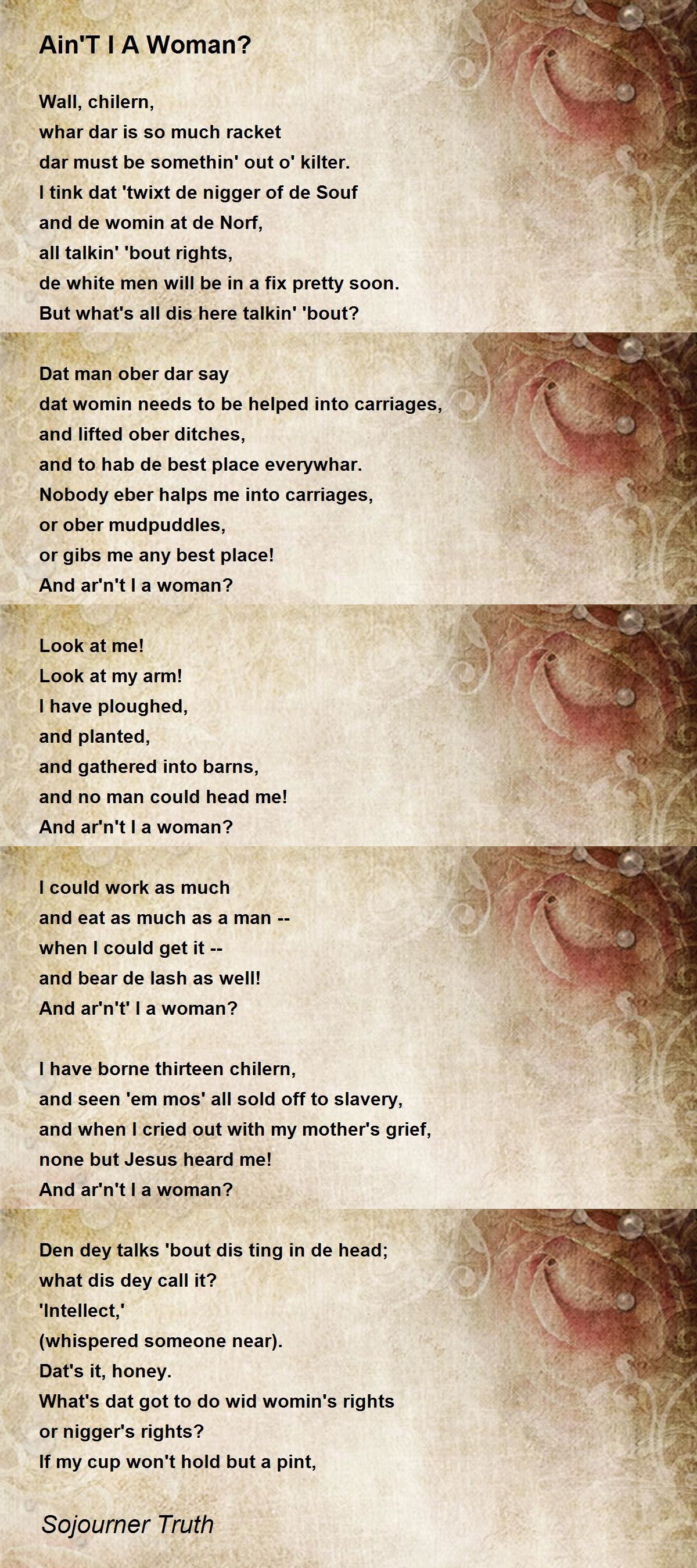 Ain'T I A Woman? Poem by Sojourner Truth - Poem Hunter