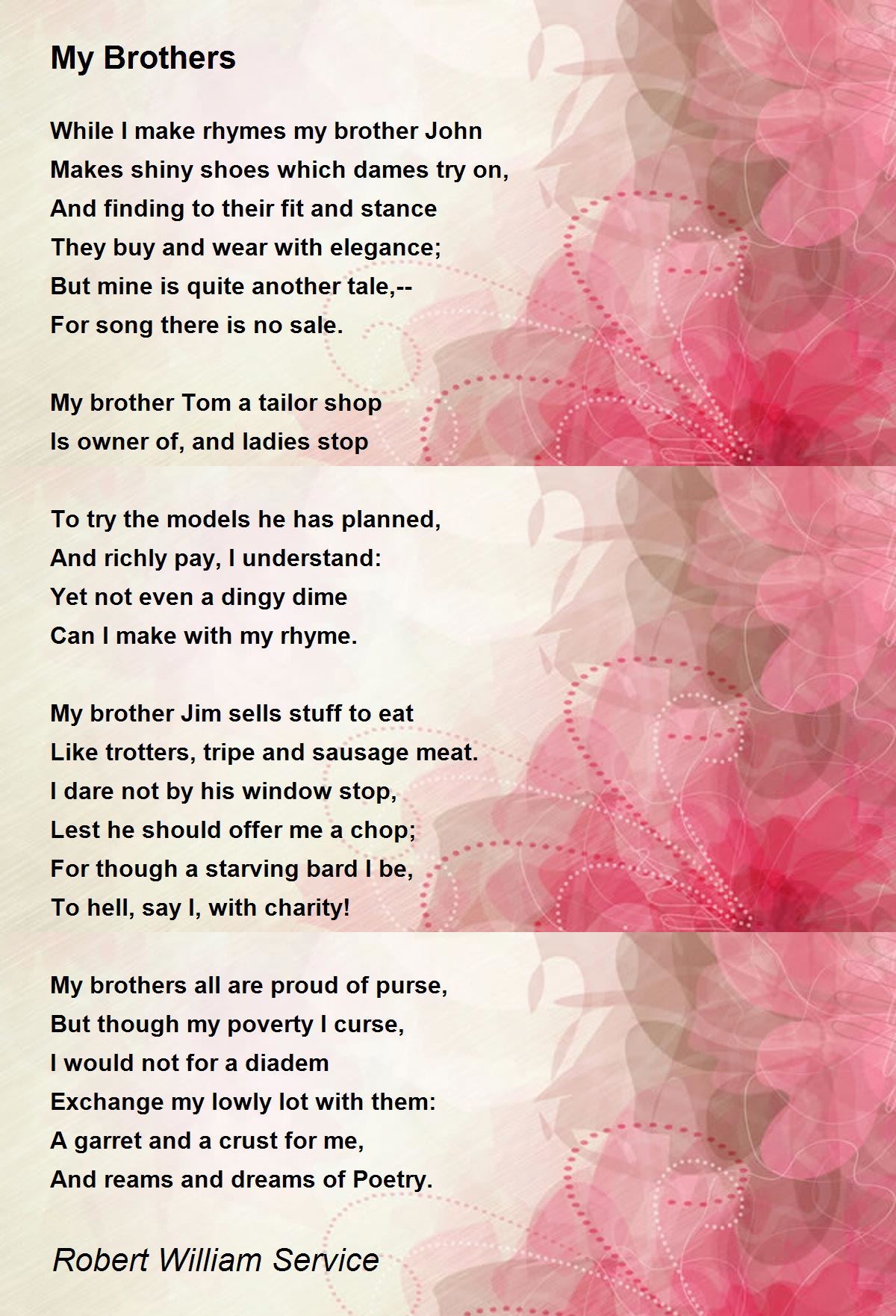 My Brothers Poem by Robert William Service - Poem Hunter