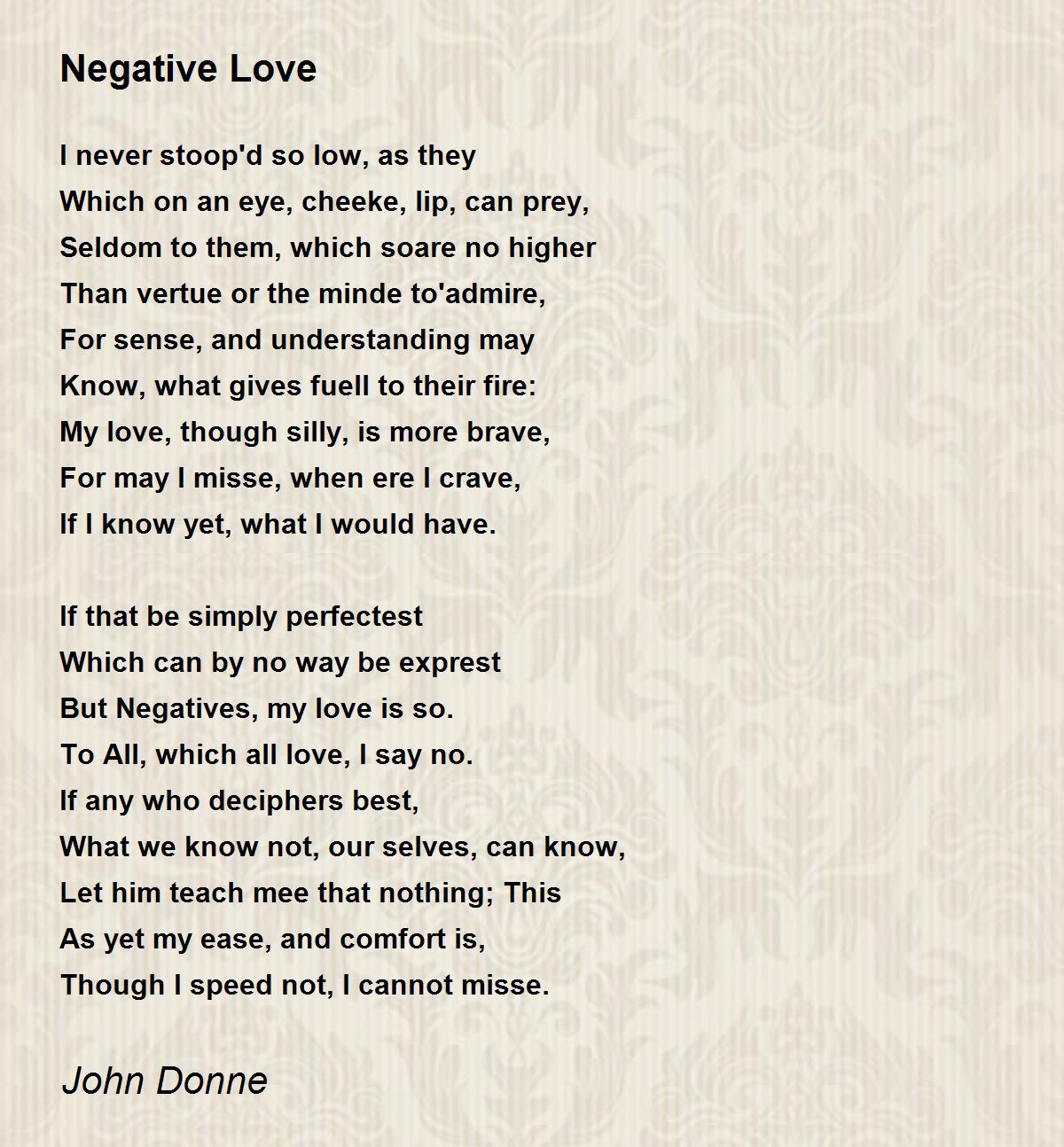 what is negative love